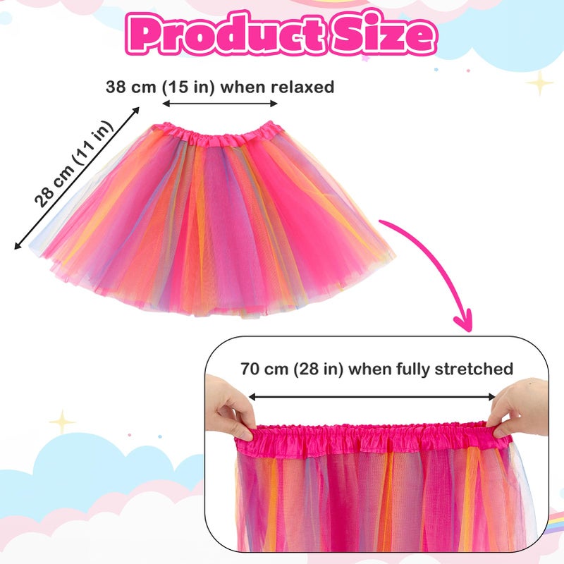 kilofly Girls Ballet Tutu Kids Birthday Princess Party Favor Dress Skirt Set of 6 Multicolored - Image 2